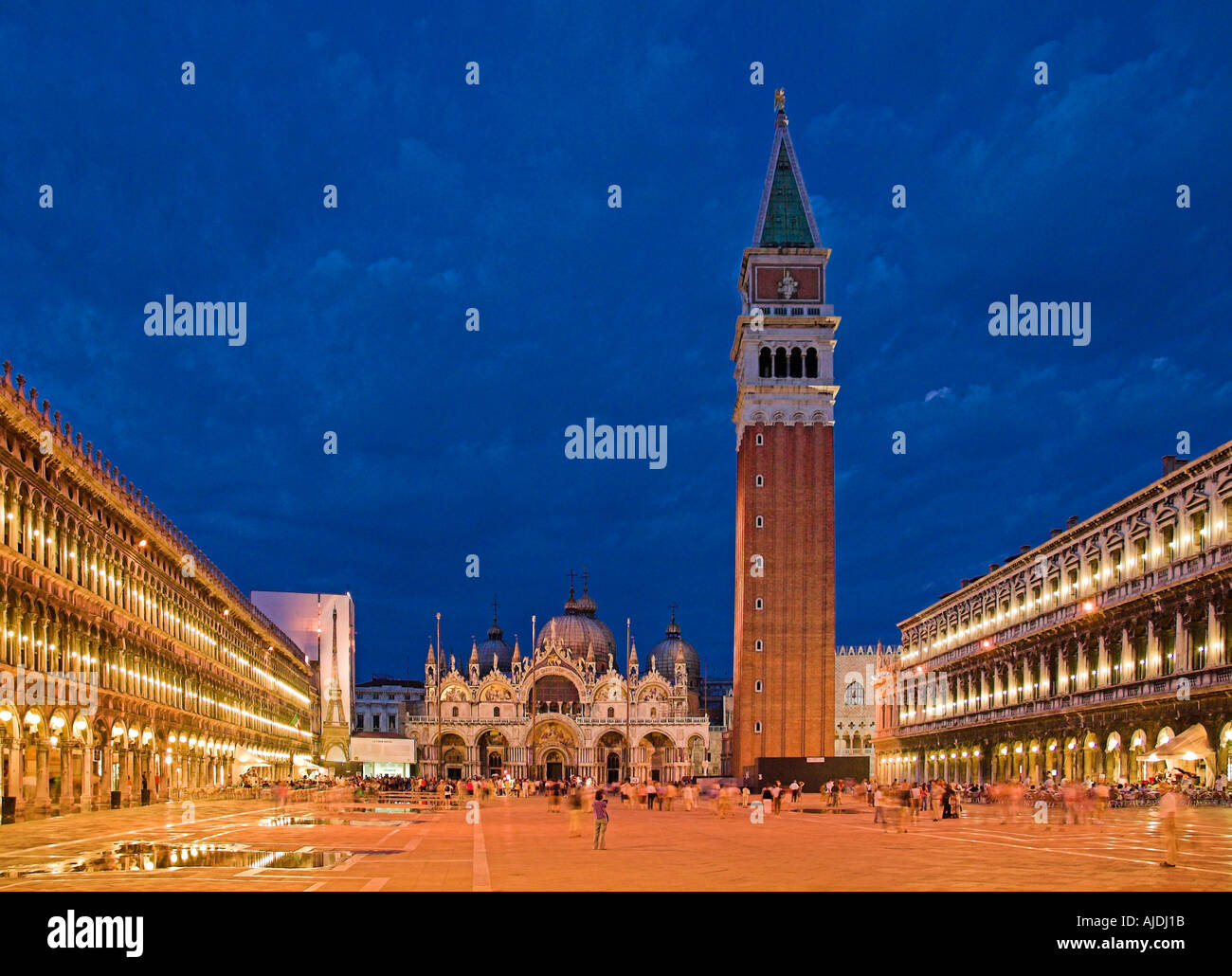 St Mark`s square and Campanile, Venice,Italy, Stock Photo